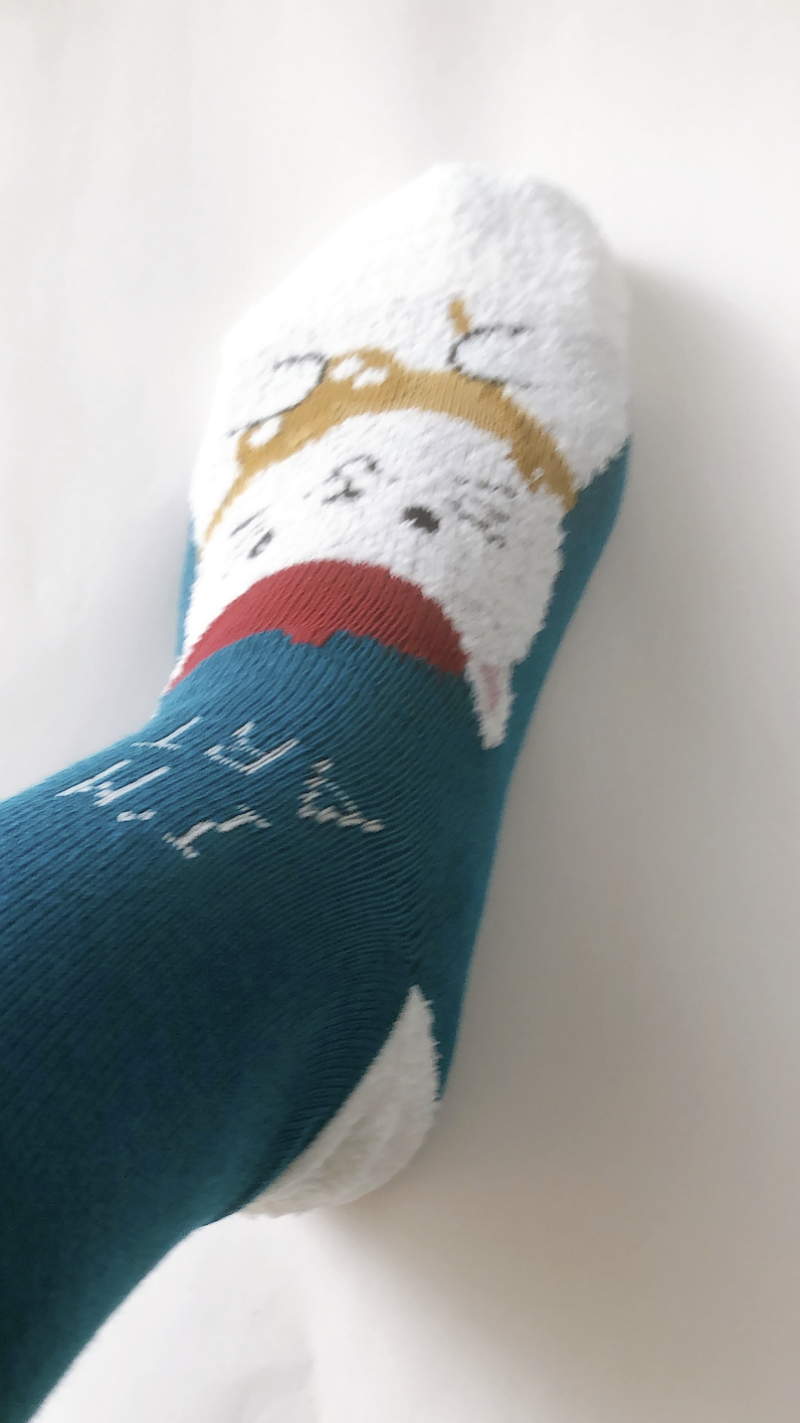 ダイソーで買ったモールソックス（絵描きねこ）