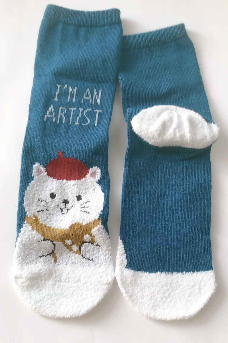 ダイソーで買ったモールソックス（絵描きねこ）