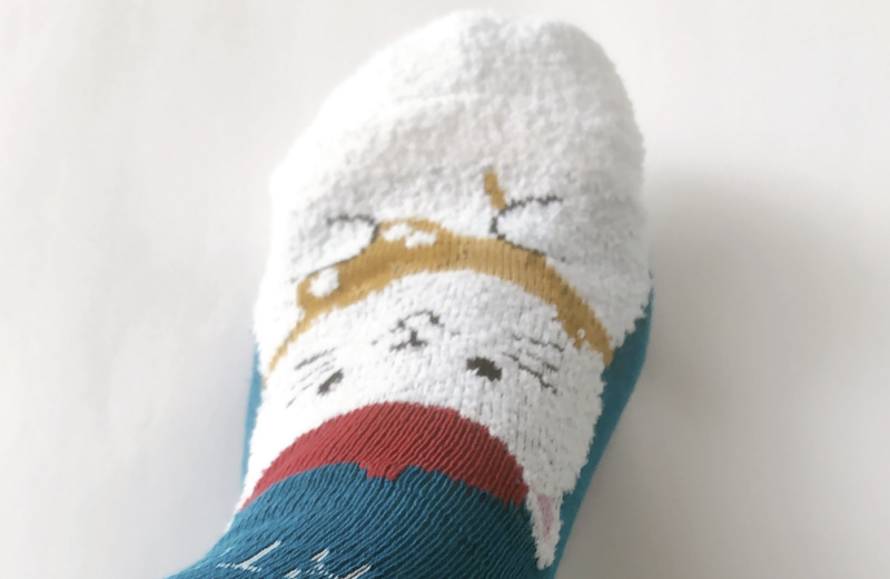 ダイソーで買ったモールソックス（絵描きねこ）